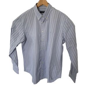 BURBERRY LONDON Shirt Mens Size XL 5 Blue Striped Button Down Long Sleeve